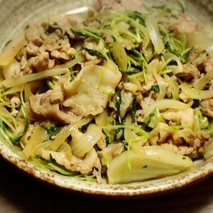 空芯菜と豚肉のオイスターソース炒め